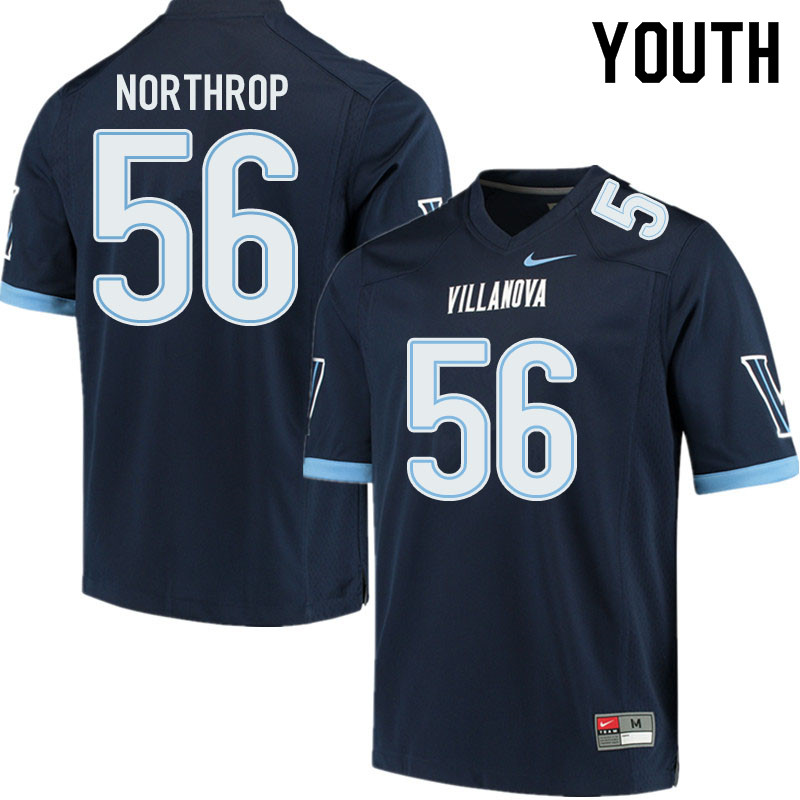 Youth #56 Jake Northrop Villanova Wildcats College Football Jerseys Sale-Navy